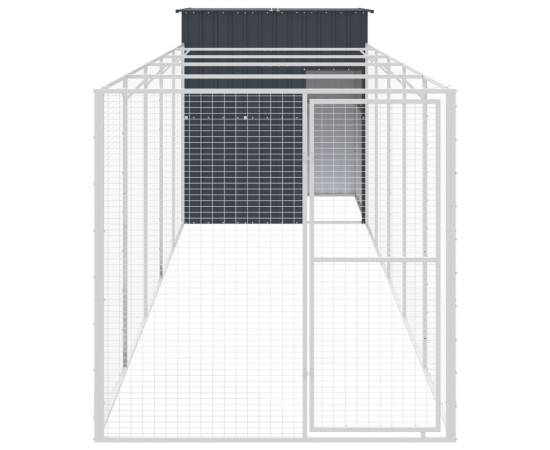 Cușcă câine cu țarc antracit 165x659x181 cm oțel galvanizat, 3 image