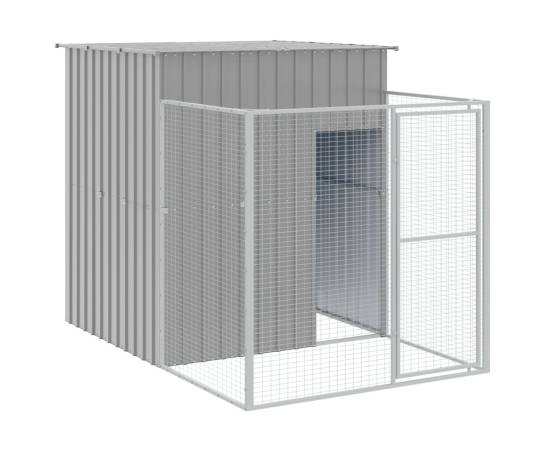 Cușcă de câine & țarc gri deschis 165x251x181cm oțel galvanizat, 2 image