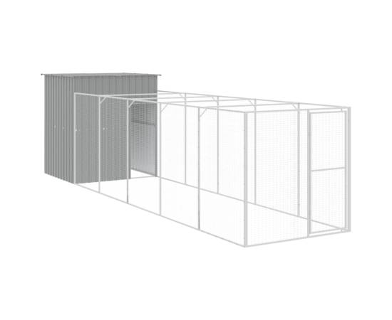 Cușcă de câine & țarc gri deschis 165x659x181cm oțel galvanizat, 2 image