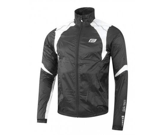 Jachetă ciclism FORCE X53 - negru/alb mărime S
