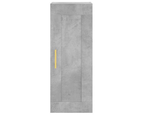Dulap înalt, gri beton, 34,5x34x180 cm, lemn prelucrat, 8 image