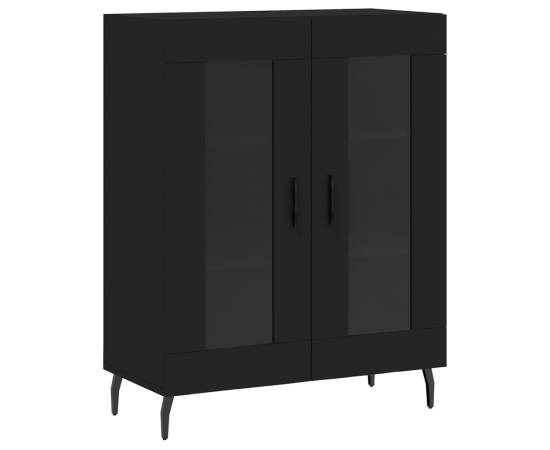 Dulap înalt, negru, 69,5x34x180 cm, lemn compozit, 7 image