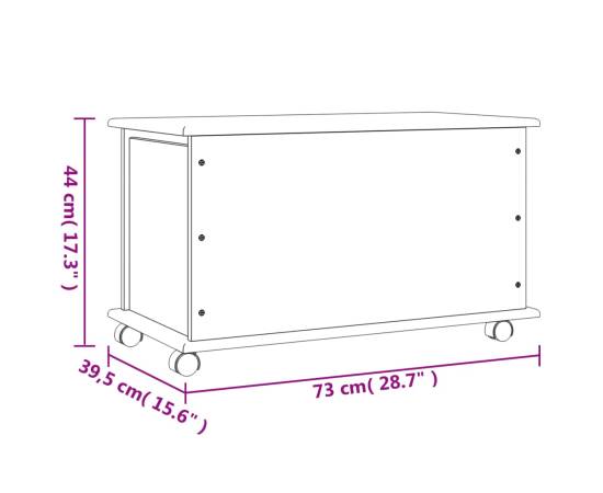 Cufăr depozitare roți, alb, „alta” 73x39,5x44 cm lemn masiv pin, 8 image