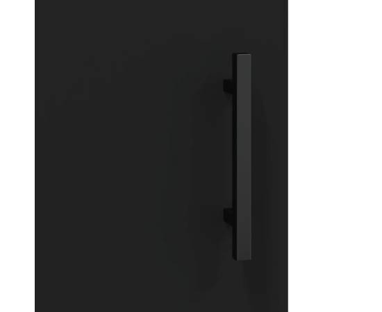 Dulap înalt, negru, 69,5x34x180 cm, lemn compozit, 9 image