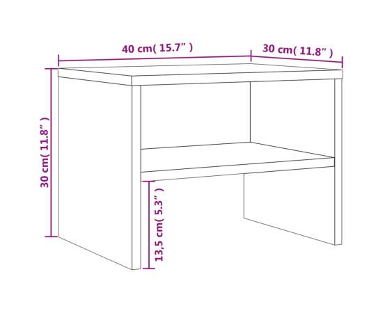 Noptieră, stejar maro, 40x30x30 cm, lemn prelucrat, 9 image