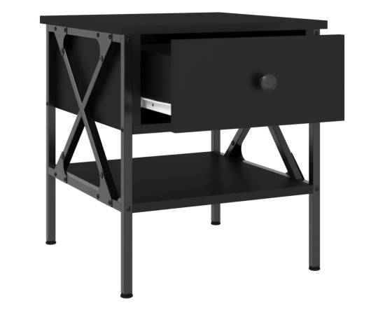 Noptiere, 2 buc., negru, 40x42x45 cm, lemn compozit, 7 image