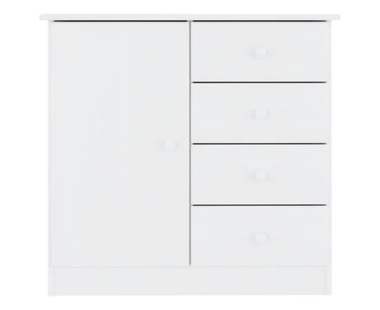 Servantă alta, alb, 77x35x73 cm, lemn masiv de pin, 3 image