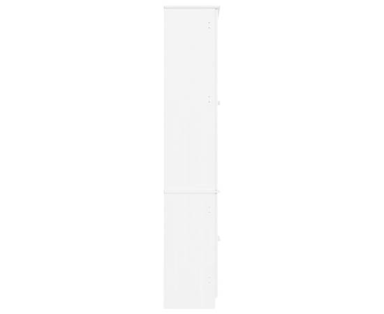 Vitrină din sticlă „alta”, alb, 77x35x186,5 cm, lemn masiv pin, 5 image