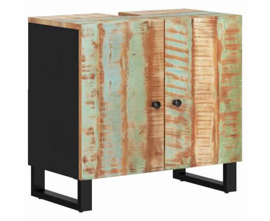 Set mobilier de baie, 5 piese, lemn masiv reciclat, 5 image