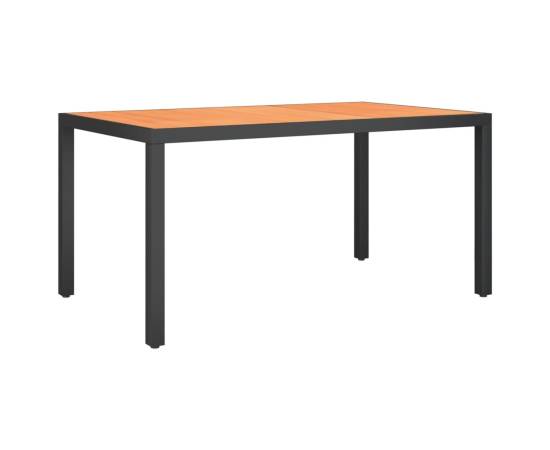 Set mobilier pentru grădină, 7 piese, negru și maro, aluminiu, 9 image