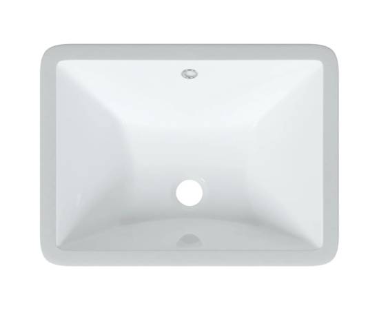 Chiuvetă de baie albă 47,5x35x19,5 cm, dreptunghiular, ceramică, 7 image