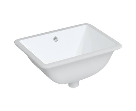 Chiuvetă de baie albă 47,5x35x19,5 cm, dreptunghiular, ceramică, 2 image