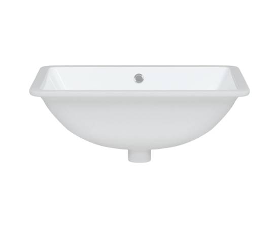 Chiuvetă de baie albă 47,5x35x19,5 cm, dreptunghiular, ceramică, 4 image