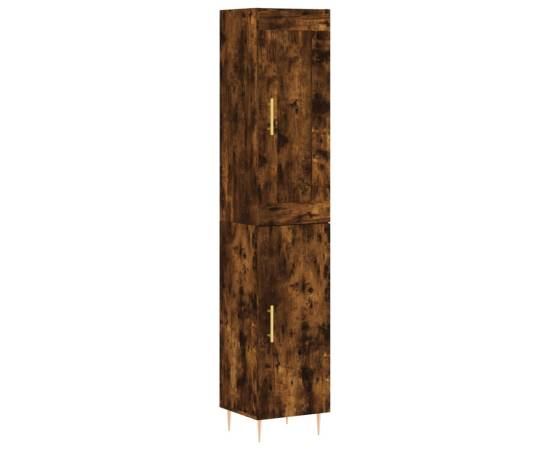 Dulap înalt, stejar fumuriu, 34,5x34x180 cm, lemn prelucrat, 2 image