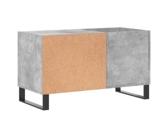 Dulap de discuri, gri beton, 85x38x48 cm, lemn prelucrat, 6 image