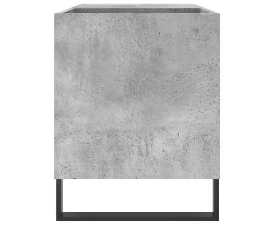 Dulap de discuri, gri beton, 85x38x48 cm, lemn prelucrat, 5 image