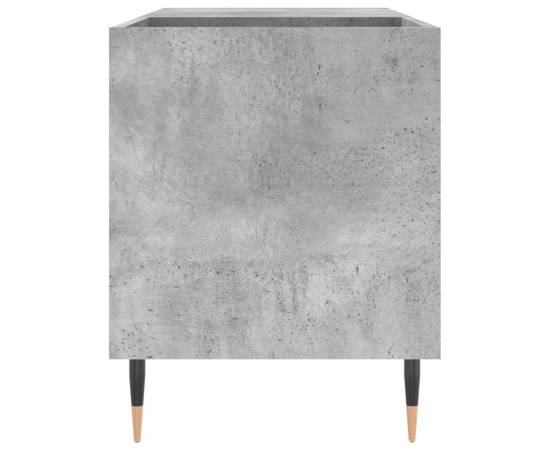 Dulap de discuri, gri beton, 85x38x48 cm, lemn prelucrat, 5 image