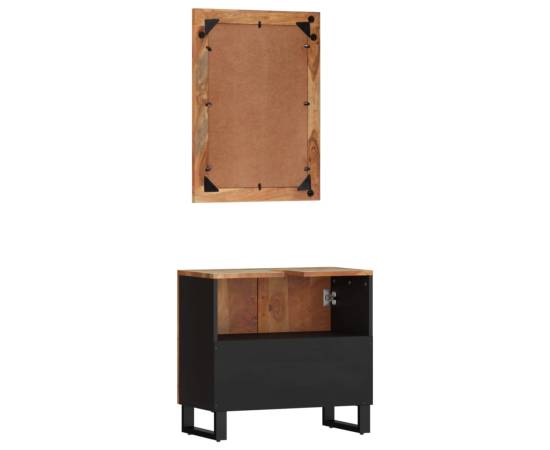 Set mobilier de baie, 2 piese, lemn masiv reciclat, 4 image