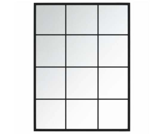 Oglinzi de perete, 3 buc., negru, 80x60 cm, metal, 4 image