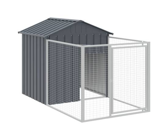 Cușcă câine cu acoperiș antracit 117x1017x123cm oțel galvanizat, 6 image