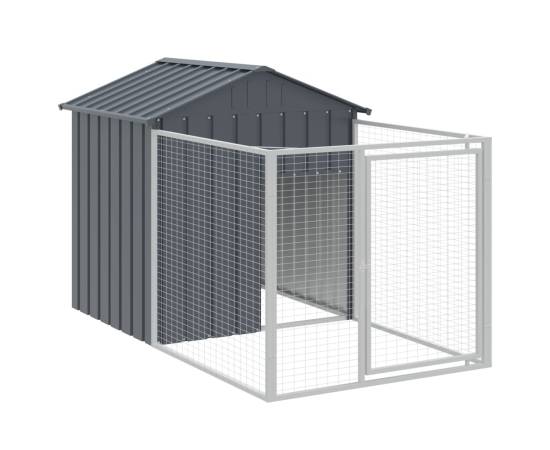 Cușcă câine cu acoperiș antracit 117x609x123 cm oțel galvanizat, 6 image