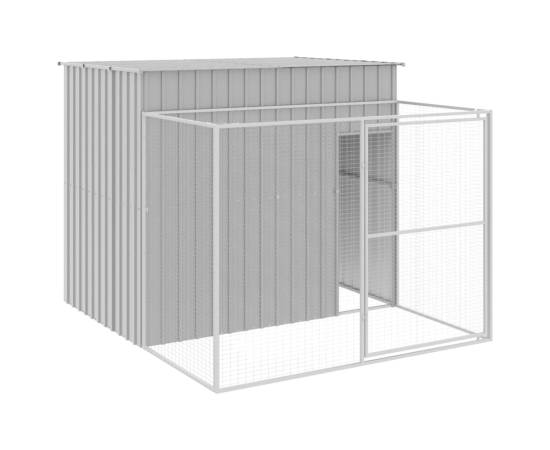 Cușcă de câine & țarc gri deschis 214x253x181cm oțel galvanizat, 2 image