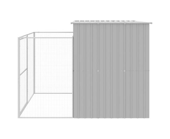 Cușcă de câine & țarc gri deschis 214x253x181cm oțel galvanizat, 5 image