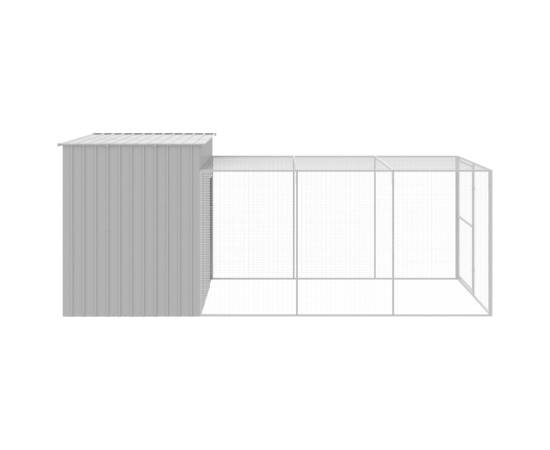 Cușcă de câine & țarc gri deschis 214x457x181cm oțel galvanizat, 4 image