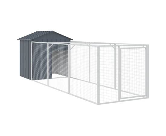 Cușcă câine cu acoperiș antracit 117x405x123 cm oțel galvanizat, 2 image