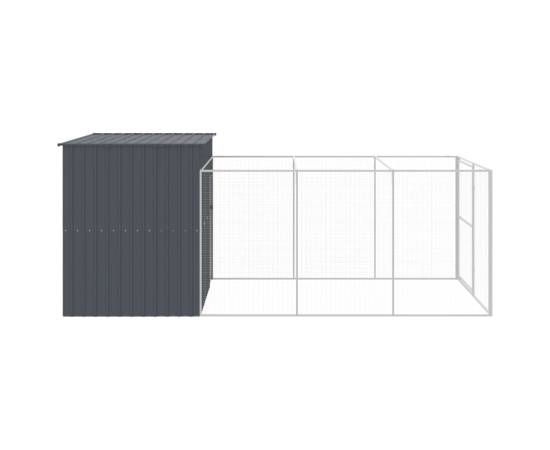 Cușcă de câine cu țarc antracit 214x457x181 cm oțel galvanizat, 4 image