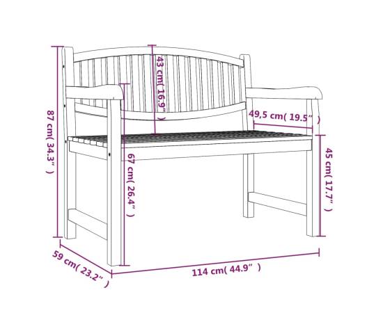 Set mobilier pentru grădină, 3 piese, lemn masiv de tec, 10 image