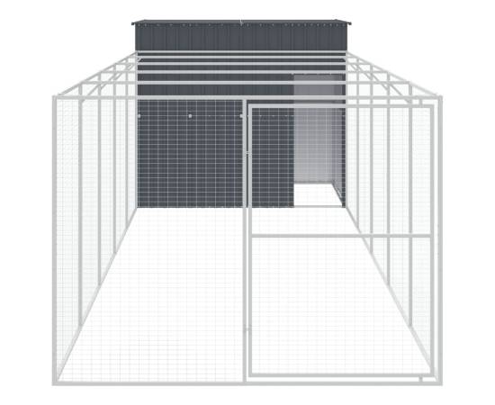 Cușcă de câine cu țarc antracit 214x661x181 cm oțel galvanizat, 3 image