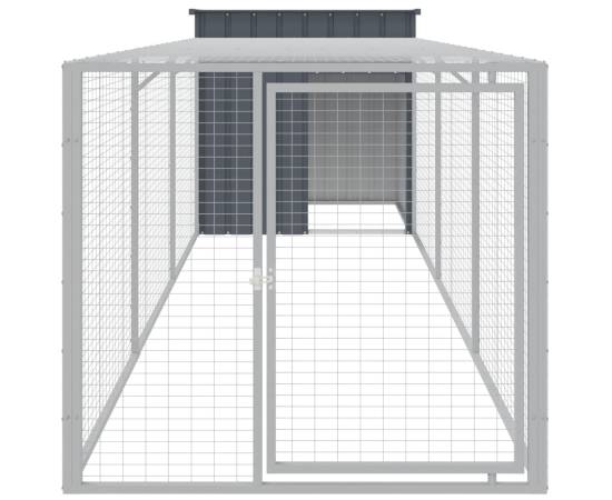 Coteț de pui cu incintă antracit 110x405x110 cm oțel galvanizat, 3 image