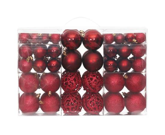 Globuri de crăciun, 100 buc, roșu vin, 3 / 4 / 6 cm, 2 image