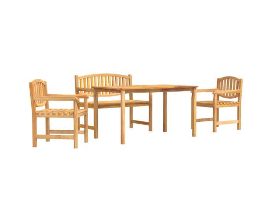 Set mobilier pentru grădină, 4 piese, lemn masiv de tec, 2 image