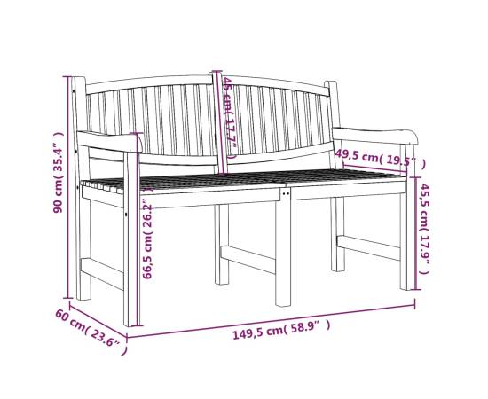 Set mobilier pentru grădină, 4 piese, lemn masiv de tec, 11 image