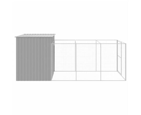 Cușcă de câine & țarc gri deschis 214x457x181cm oțel galvanizat, 4 image