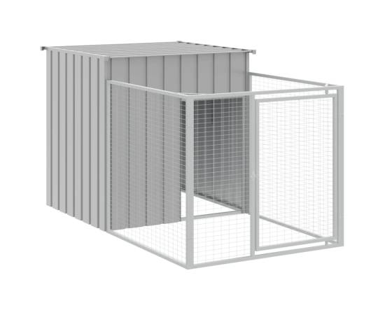 Cușcă de câine & țarc gri deschis 110x609x110cm oțel galvanizat, 6 image