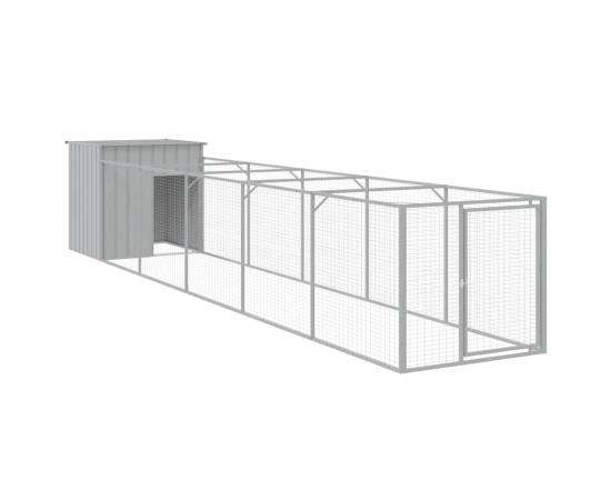 Cușcă de câine & țarc gri deschis 110x609x110cm oțel galvanizat, 2 image