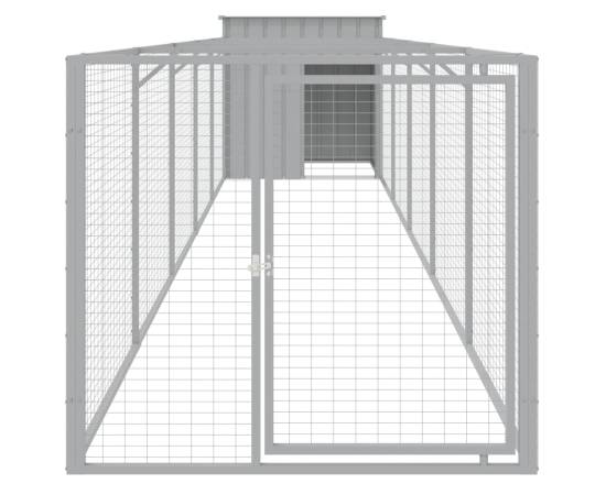 Cușcă de câine & țarc gri deschis 110x609x110cm oțel galvanizat, 3 image