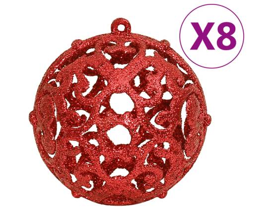 Set globuri de crăciun 111 buc., roșu, polistiren, 4 image