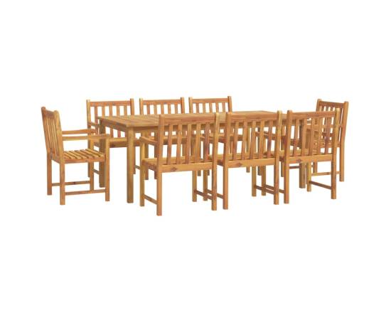 Set mobilier de grădină, 9 piese, lemn masiv de acacia, 2 image