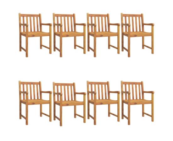 Set mobilier de grădină, 9 piese, lemn masiv de acacia, 3 image