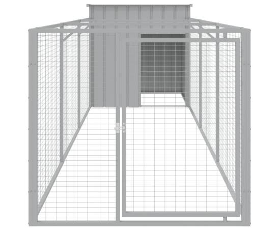 Cușcă de câine & țarc gri deschis 110x405x110cm oțel galvanizat, 3 image