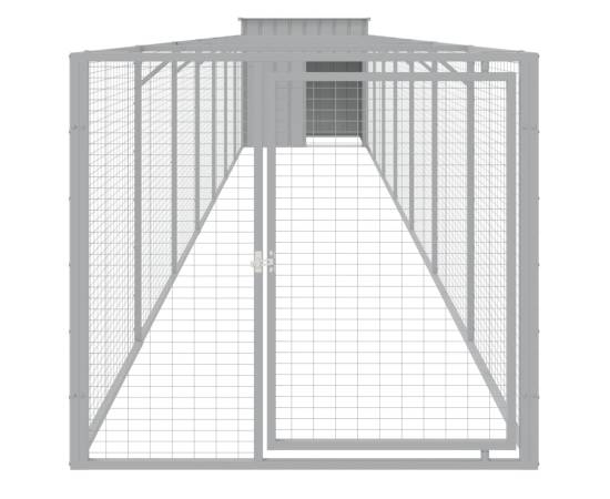 Cușcă de câine & țarc gri deschis 110x813x110cm oțel galvanizat, 3 image
