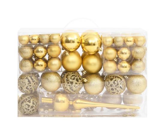 Set globuri de crăciun 111 buc. auriu polistiren, 3 image
