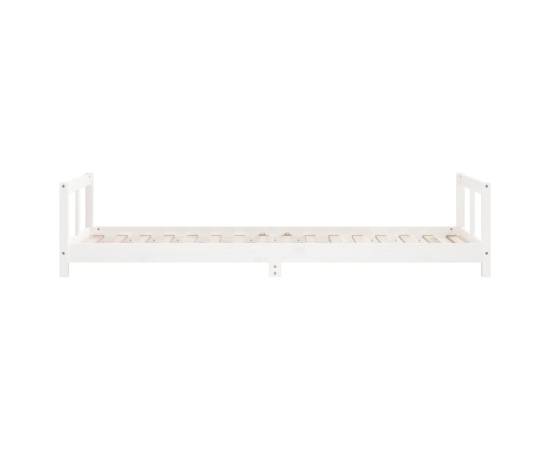 Cadru de pat pentru copii, alb, 80x200 cm, lemn masiv de pin, 5 image