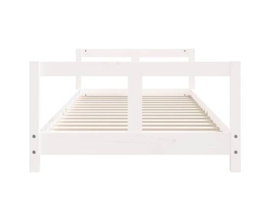 Cadru de pat pentru copii, alb, 80x200 cm, lemn masiv de pin, 4 image