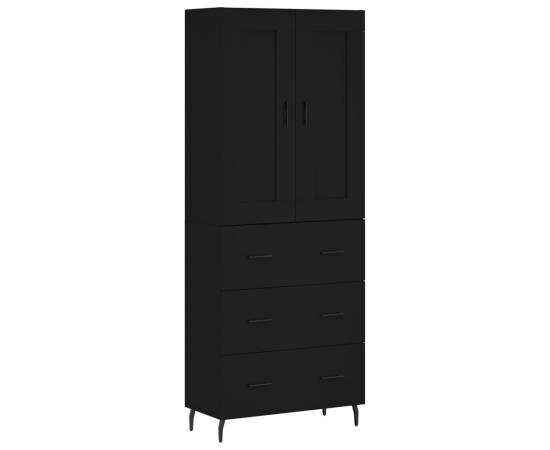 Dulap înalt, negru, 69,5x34x180 cm, lemn compozit, 2 image