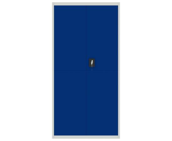 Fișet, gri deschis și albastru, 90x40x180 cm, oțel, 3 image
